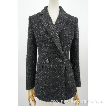 ladies suit jacket double breasted turn down collar